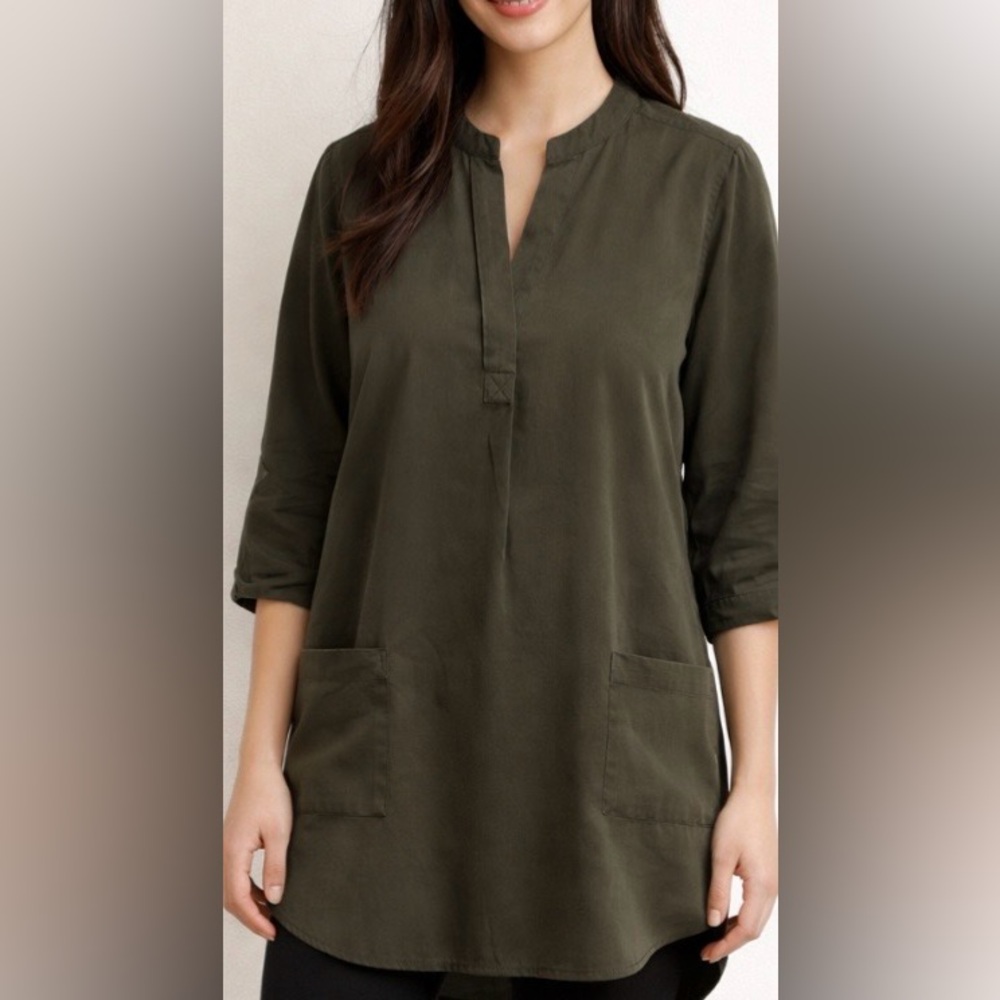 G/F Casual Olive Green Tunic Top Small